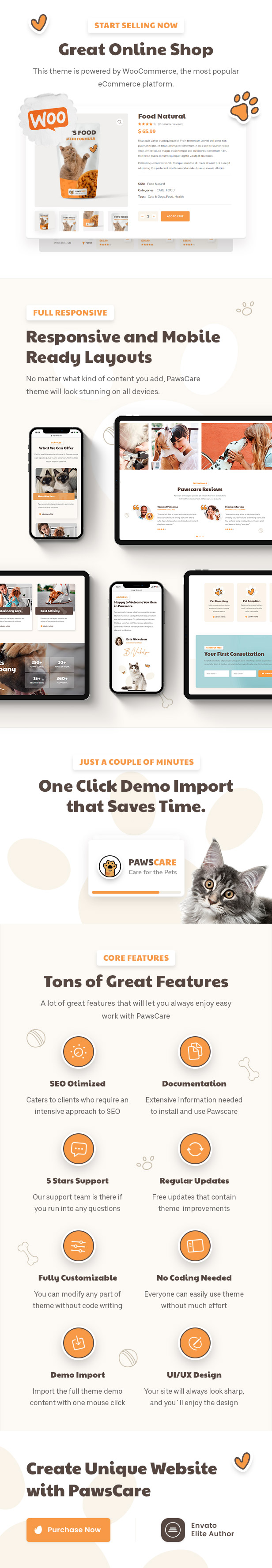 PawsCare - Pet Care & Veterinary WordPress Theme - 2